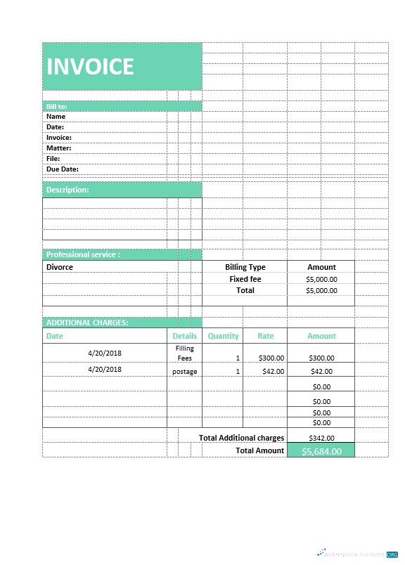 Download Legal Service Invoice Template Photoshop template